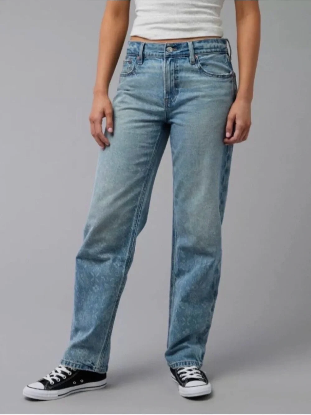 American Eagle Ex-Boyfriend Jeans Strigid Denim Size 12